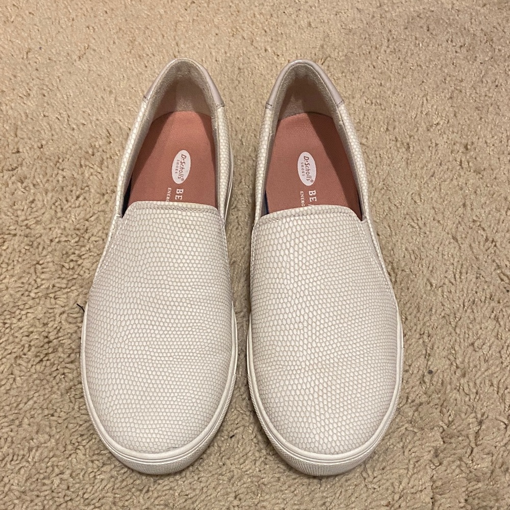 Dr Scholls Textured Cream/White Slip-On Sneakers